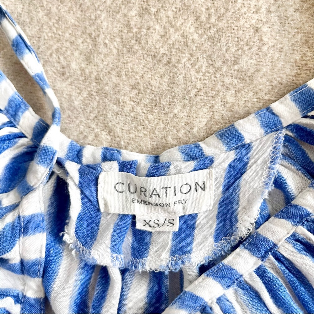 Emerson Fry blue block print striped dress - Picture 7 of 8